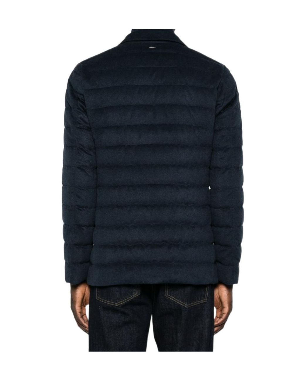 Herno Blue Layered-Effect Padded Jacket for men