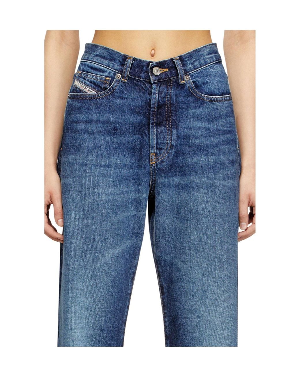 DIESEL Blue High Waist Straight Leg Jeans