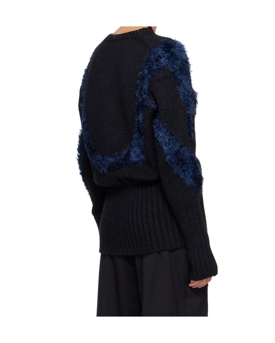 Kiko Kostadinov Blue Ribbed-Knit V-Neck Sweater