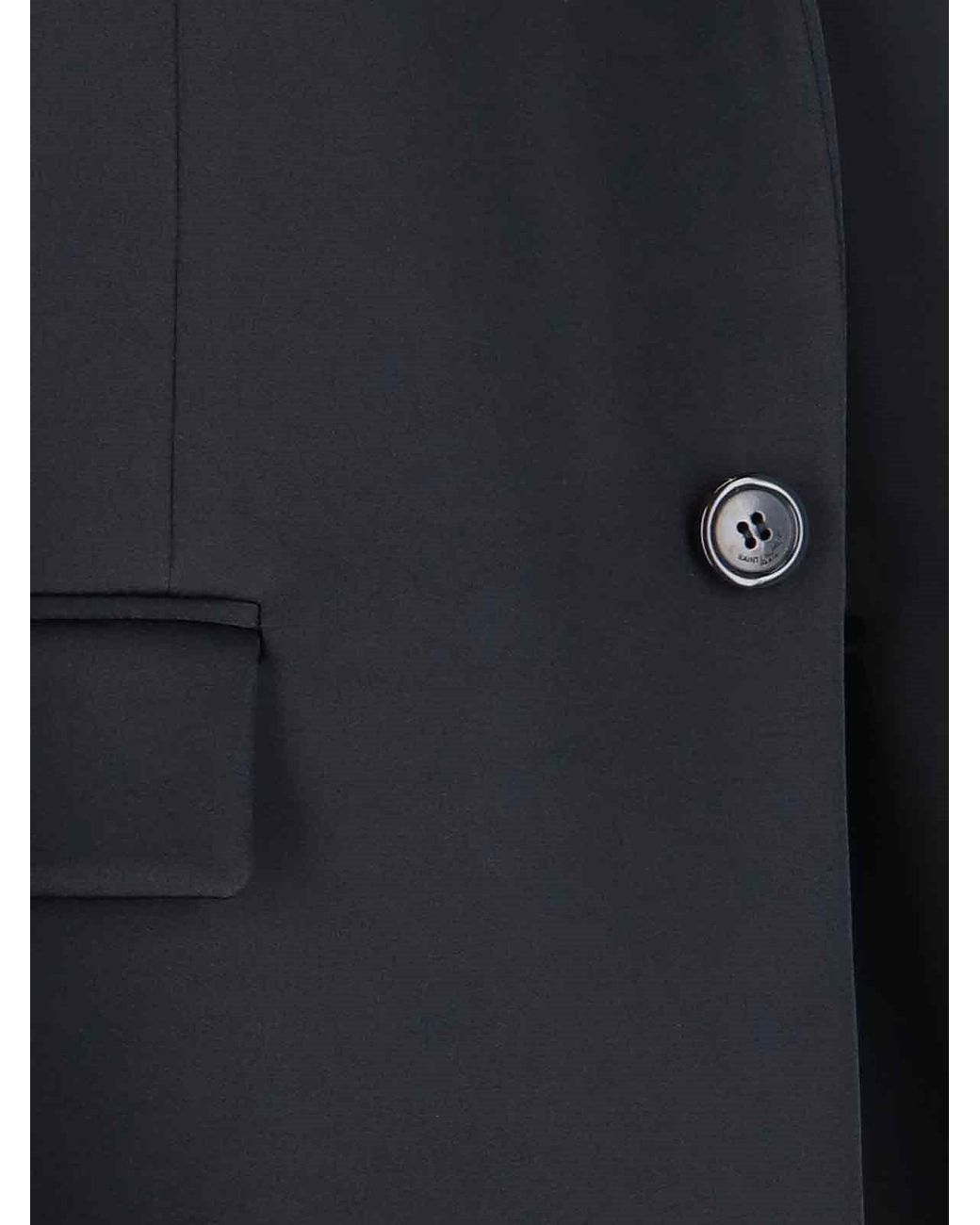 Saint Laurent Black Single-Breasted Coat