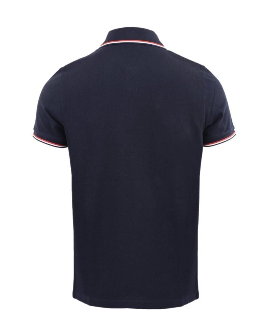 Moncler Blue Logo Patch Short-Sleeved Polo Shirt for men