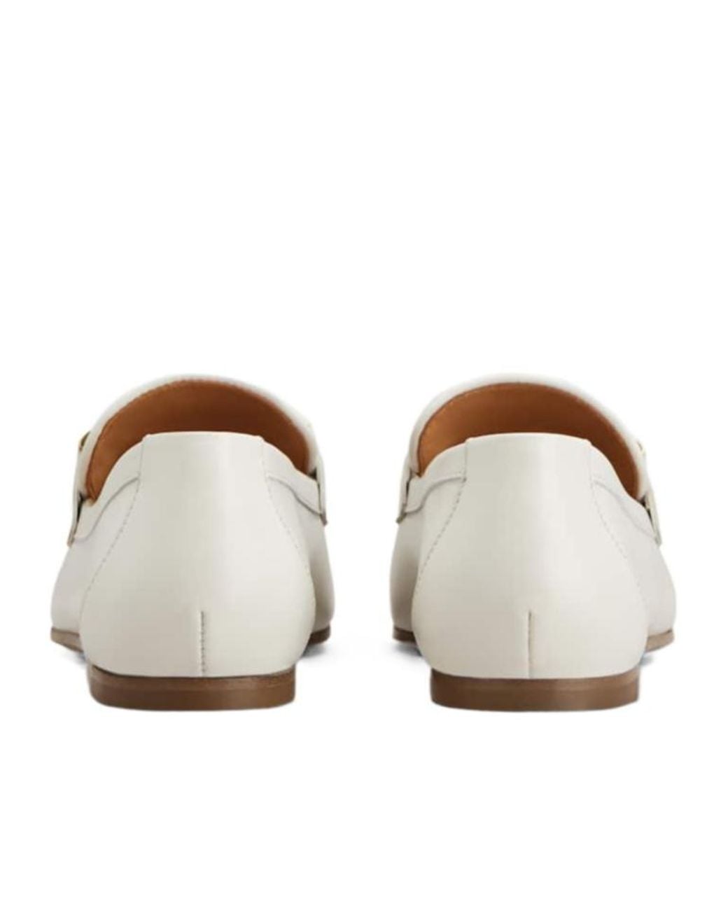 Tod's White トッズのクランプディテールスリッポンローファー