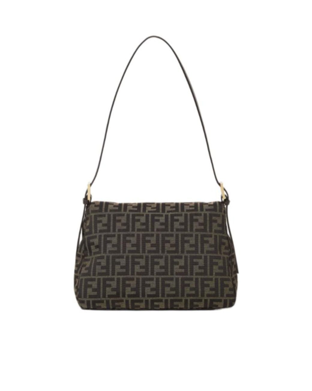 Fendi Black Ff Zucca Jacquard Fabric Bag