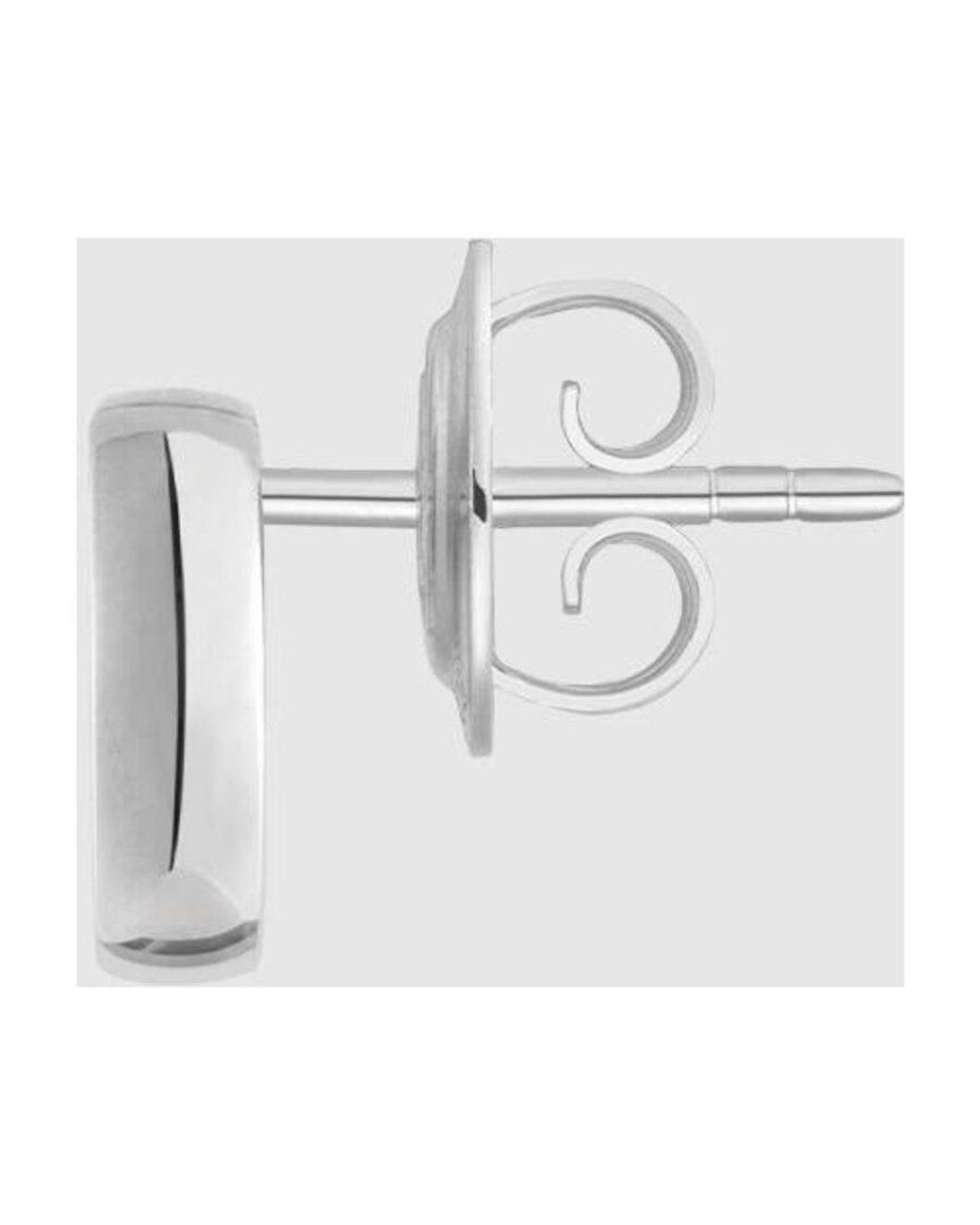 Gucci White Interlocking Stud Earrings