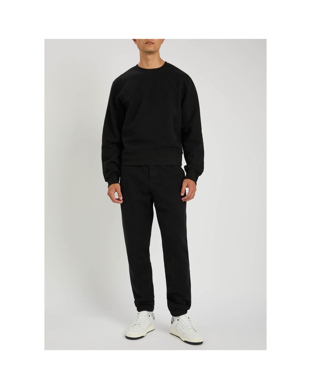 Saint Laurent Black Round-Neck Long-Sleeve Sweatshirt for men