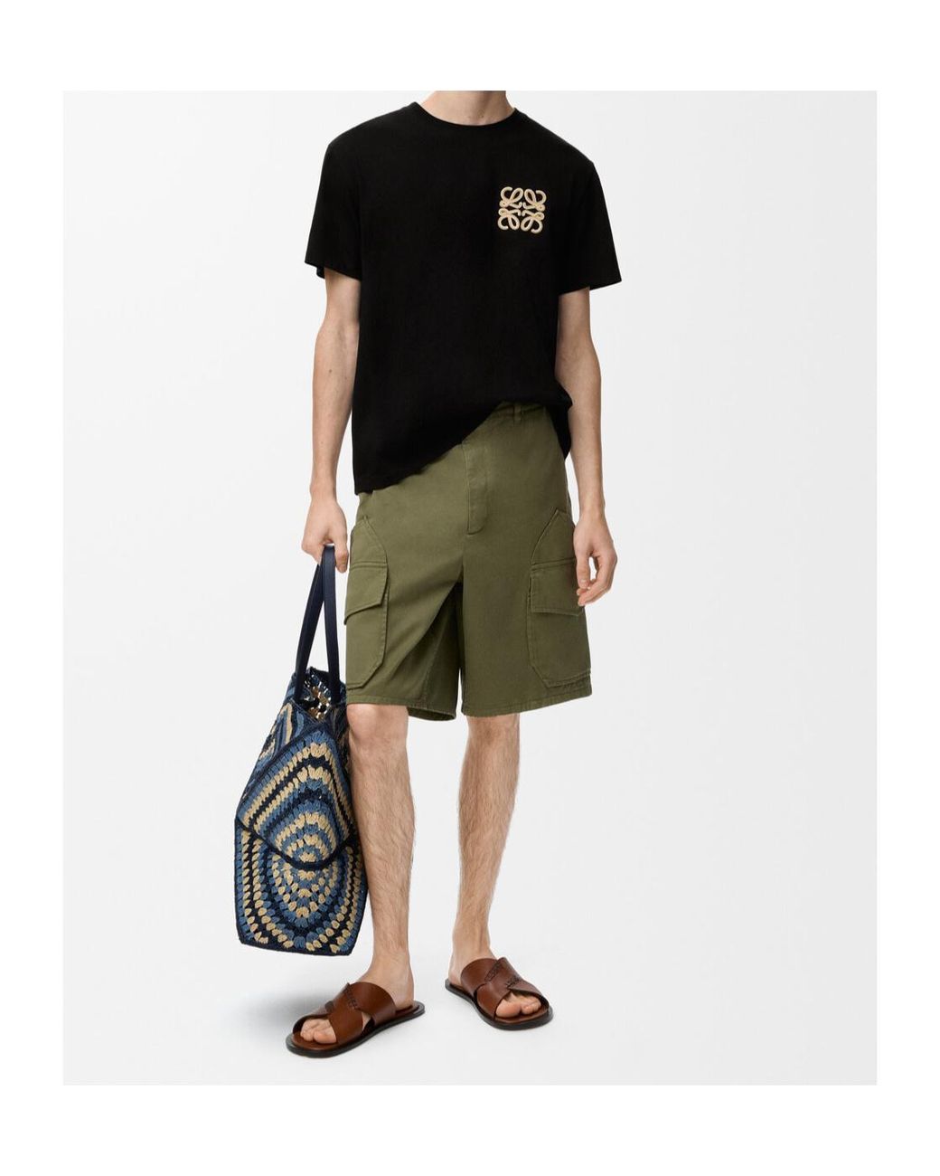 Loewe Black X Paula's Ibiza Anagram-Embroidered T-Shirt for men