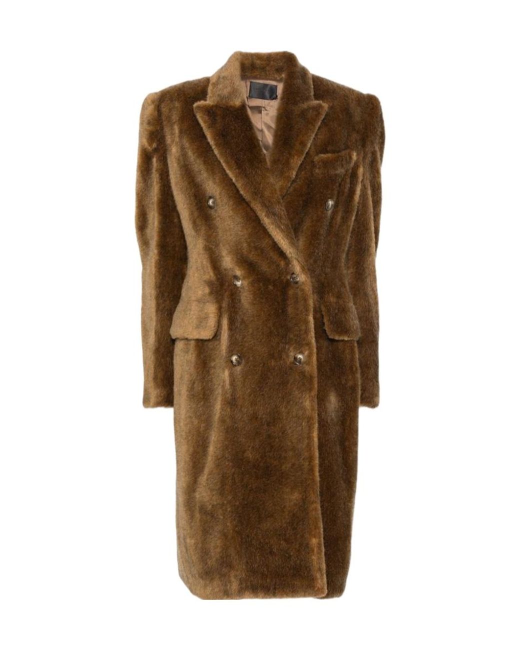 Mugler Brown Double-Breasted Coat