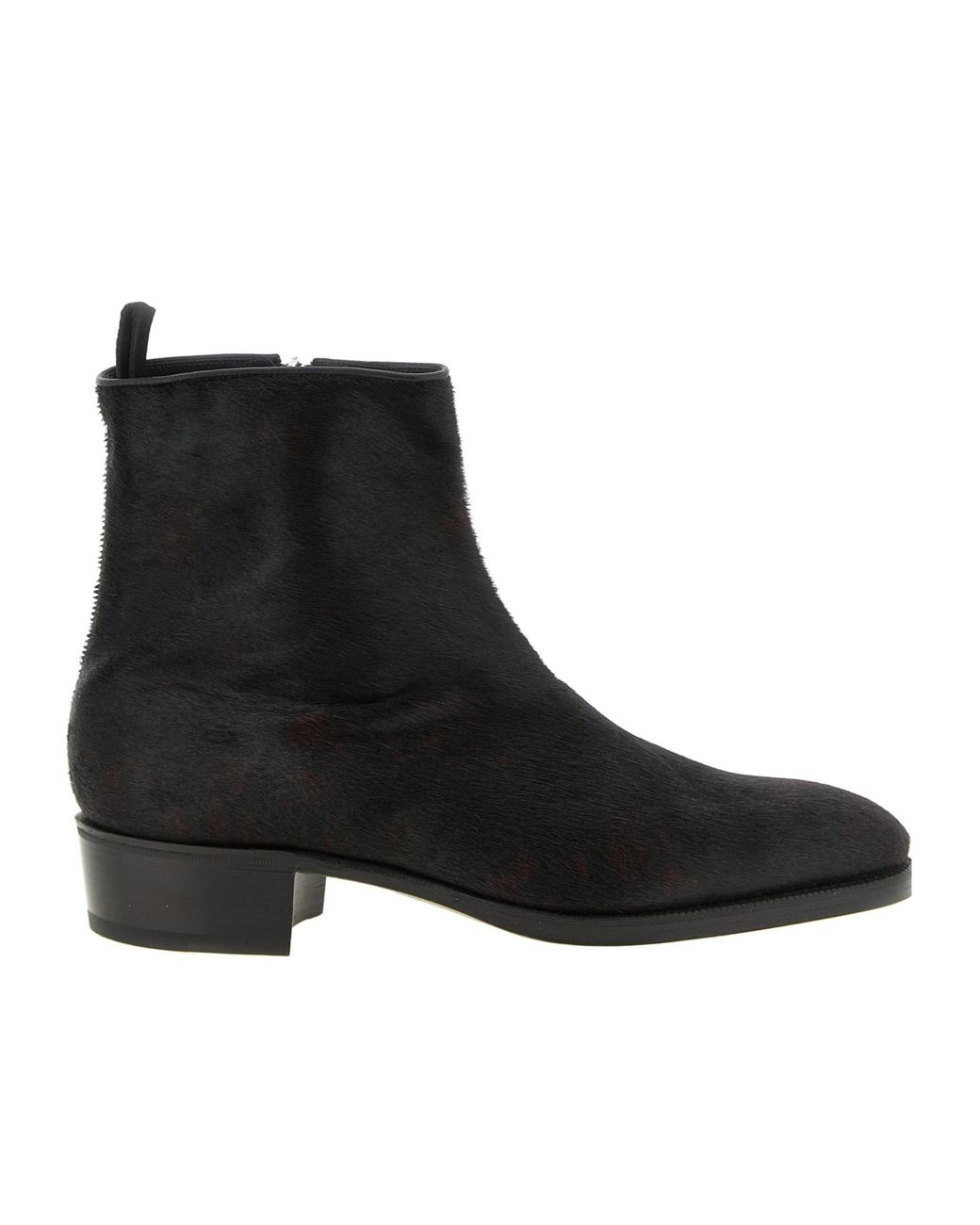 John Lobb Black Freddi Bristle Hide Ankle Boots for men