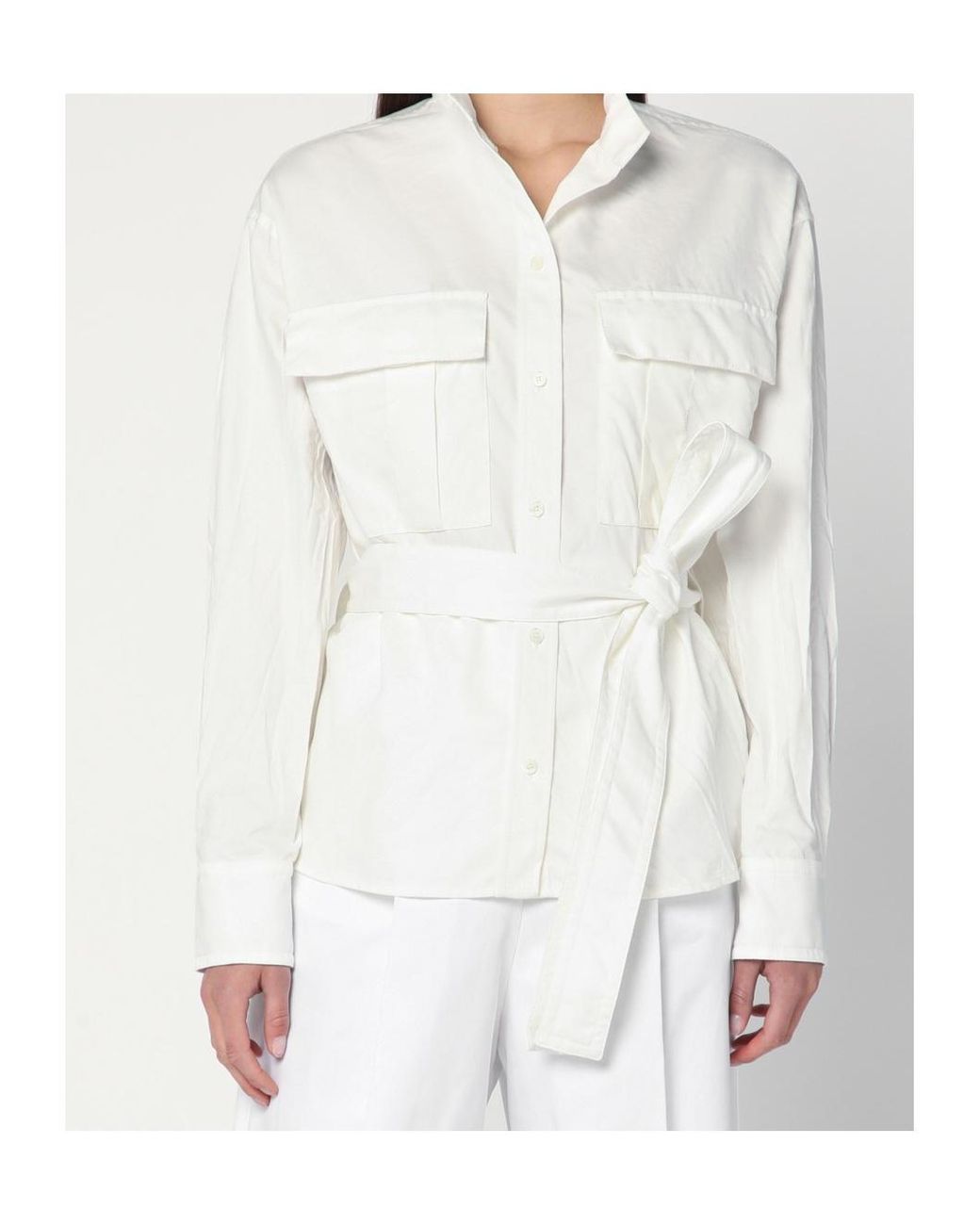 Ferragamo White Belted Shirt