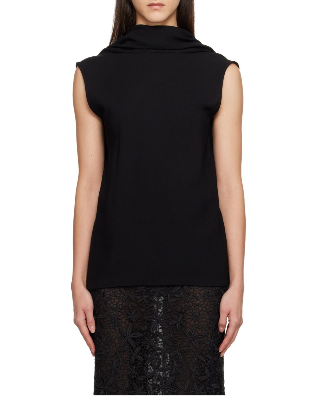 Totême Black Cocoon Cape Blouse