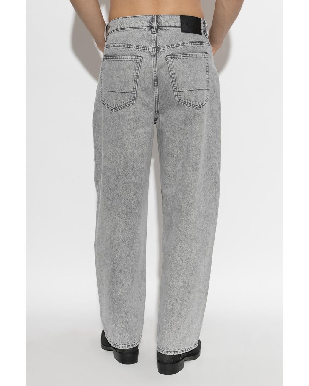 AllSaints Gray Belt Loop Jeans for men