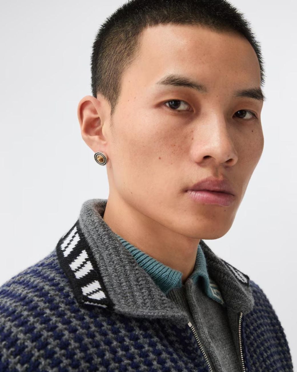 Versace Metallic Orbit Earrings for men