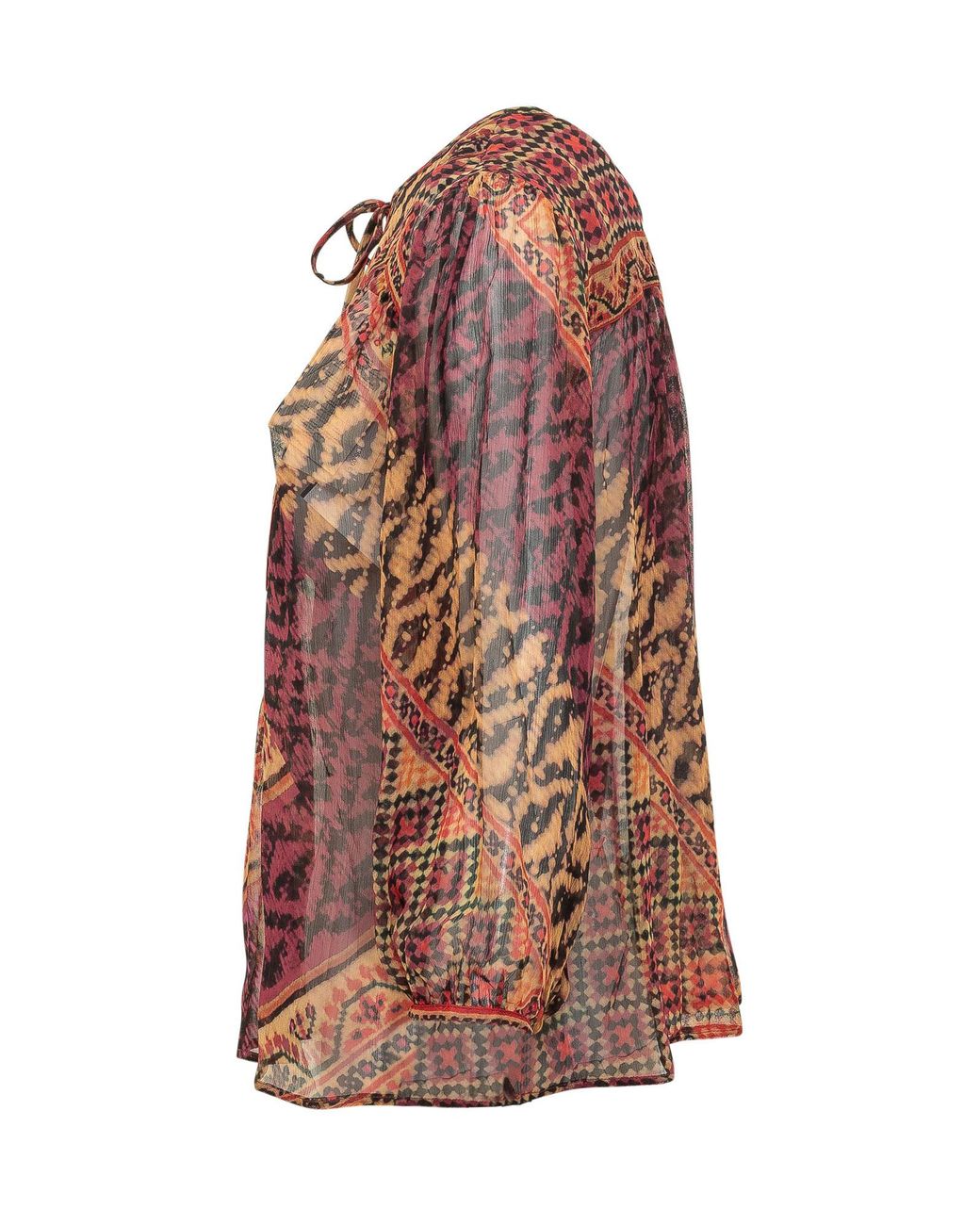 Ba&sh Brown Odetta Sheer Printed Blouse