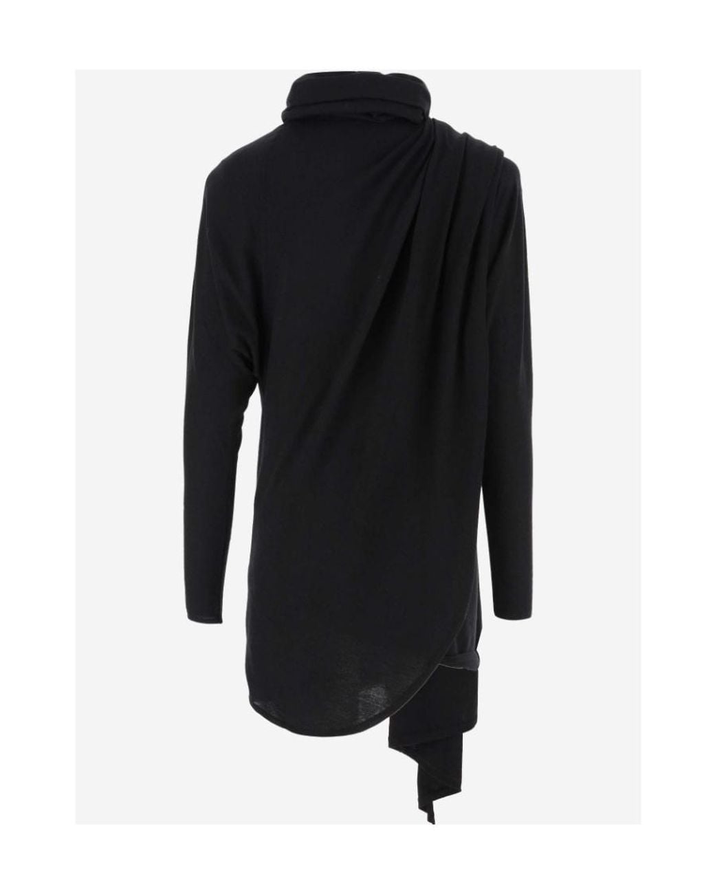 Saint Laurent Black Long-Sleeved Hooded Dress
