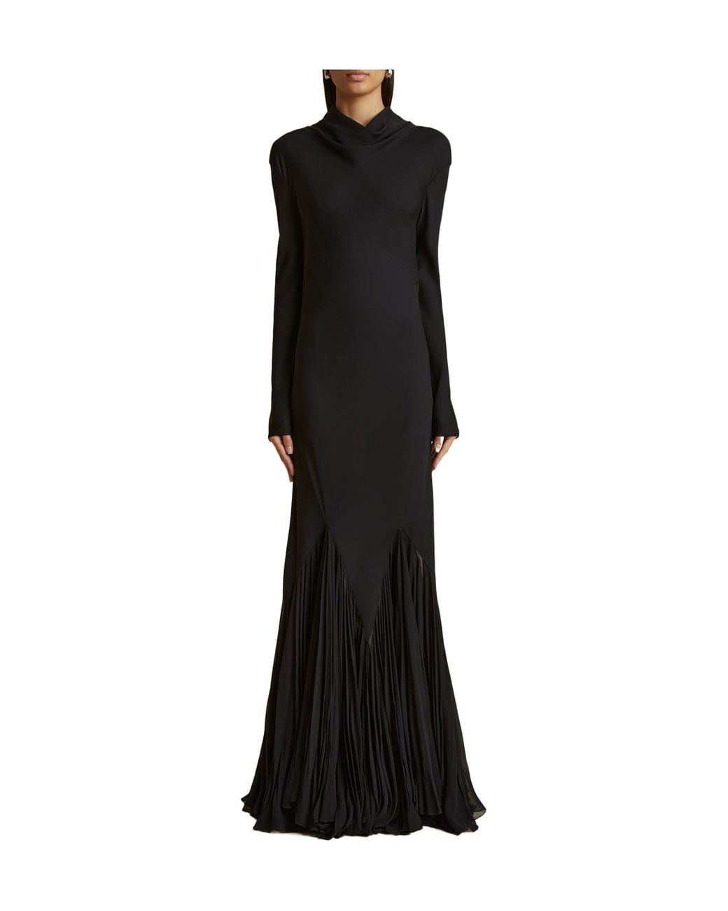 Khaite Black Long-Sleeved Dress