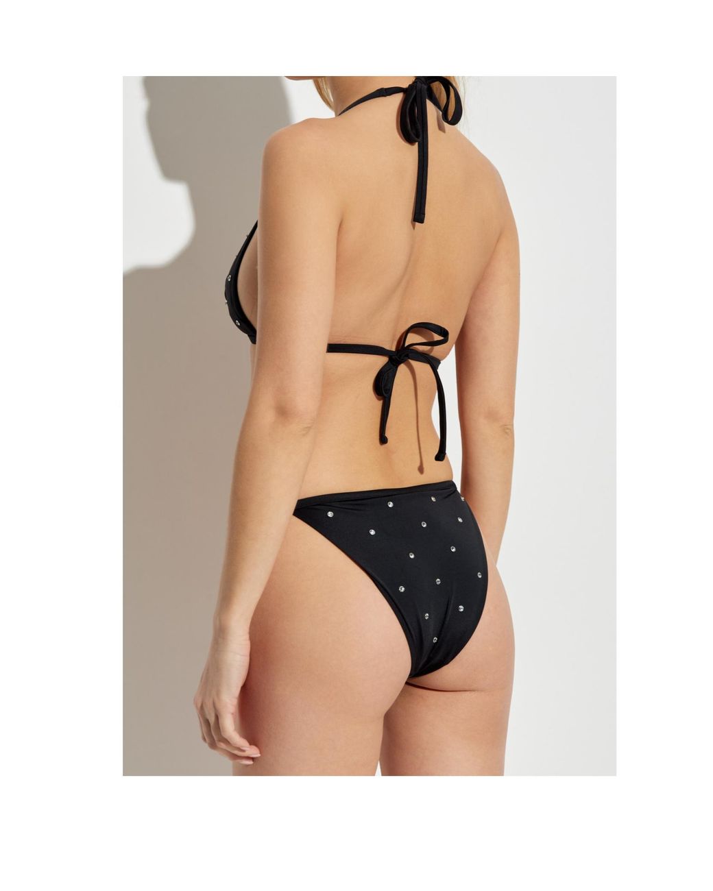 Versace Black Crystal-Embellished Bikini Bottom