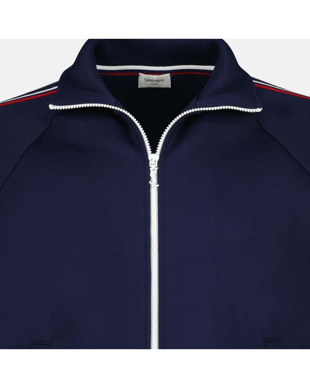 Saint Laurent Blue Zip-Up Track Jacket for men