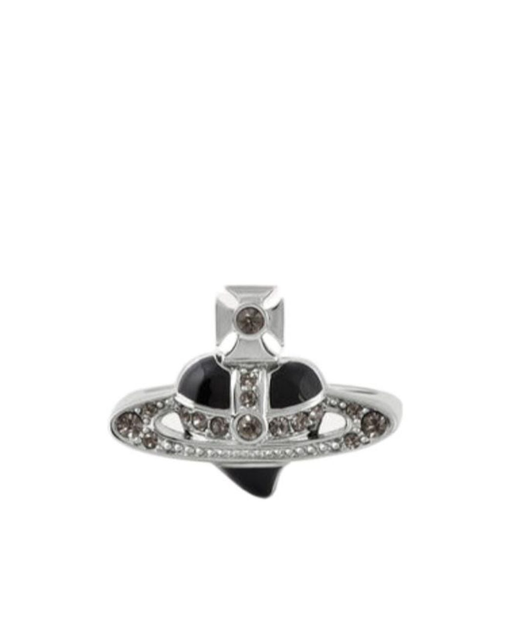 Vivienne Westwood White New Diamante Heart Ring