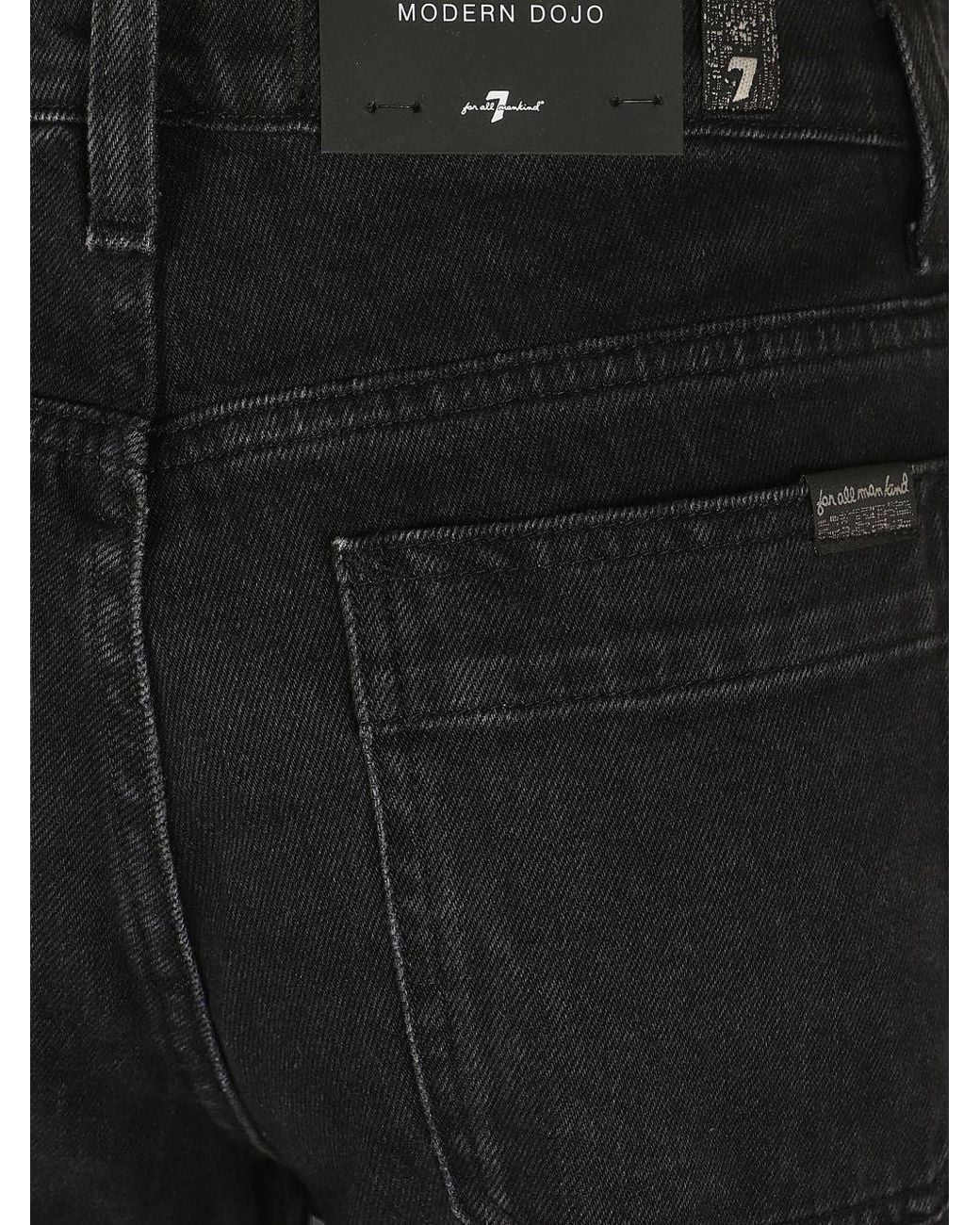 7 For All Mankind Black Straight-Leg Jeans