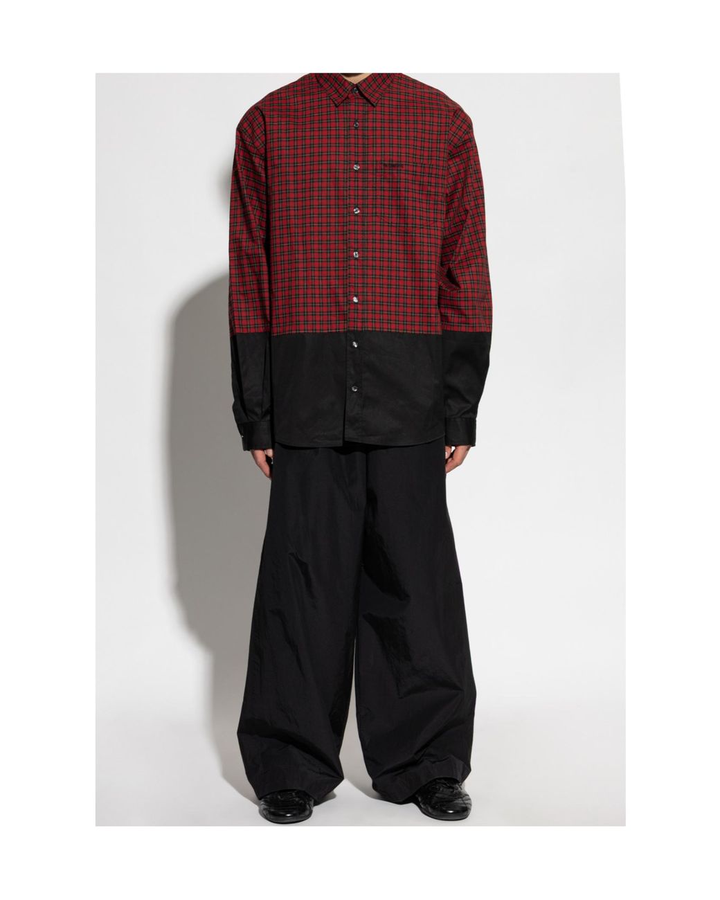 Vetements Red Checked Oversized Shirt for men