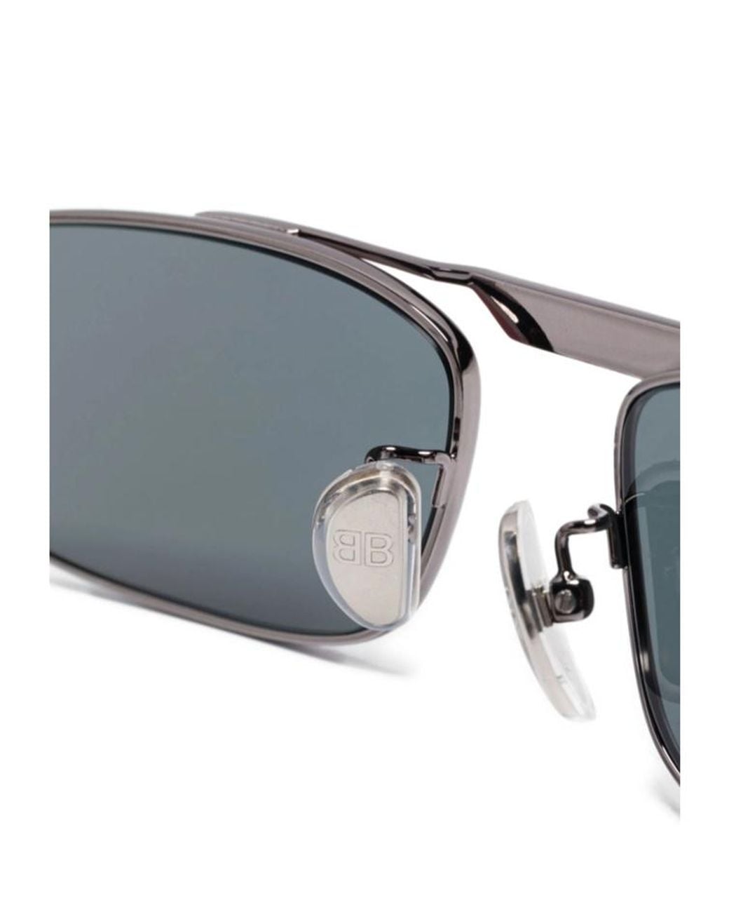 Balenciaga Green Eyewear Rectangular Frame Sunglasses
