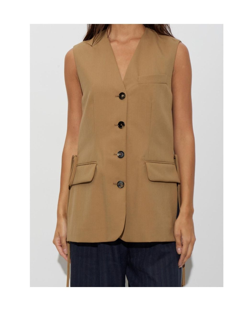 Marni Natural Buttoned Sleeveless Vest