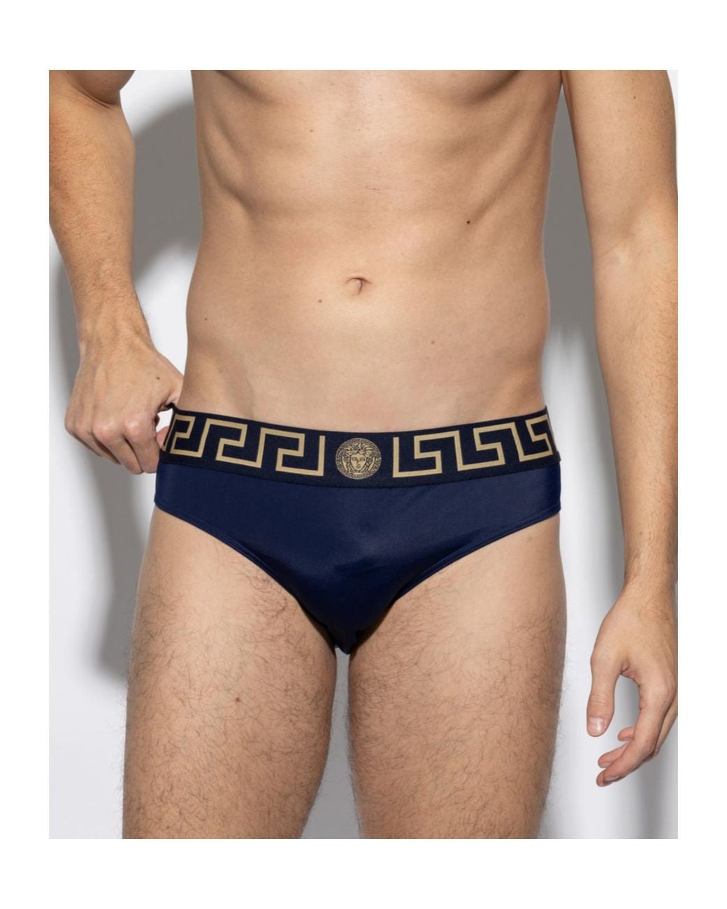 Versace Blue Greca Border Briefs for men