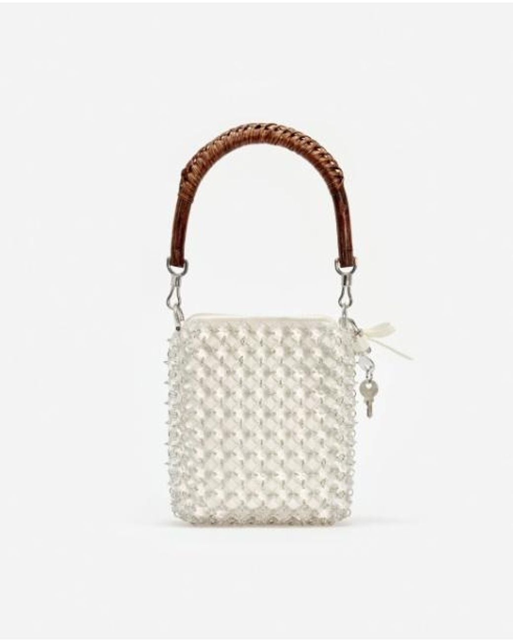 Self-Portrait White Crystal Chain Mini Shoulder Bag
