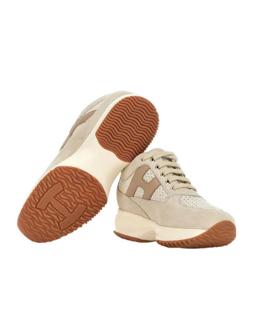 Hogan Natural Interactive Lace-Up Sneakers