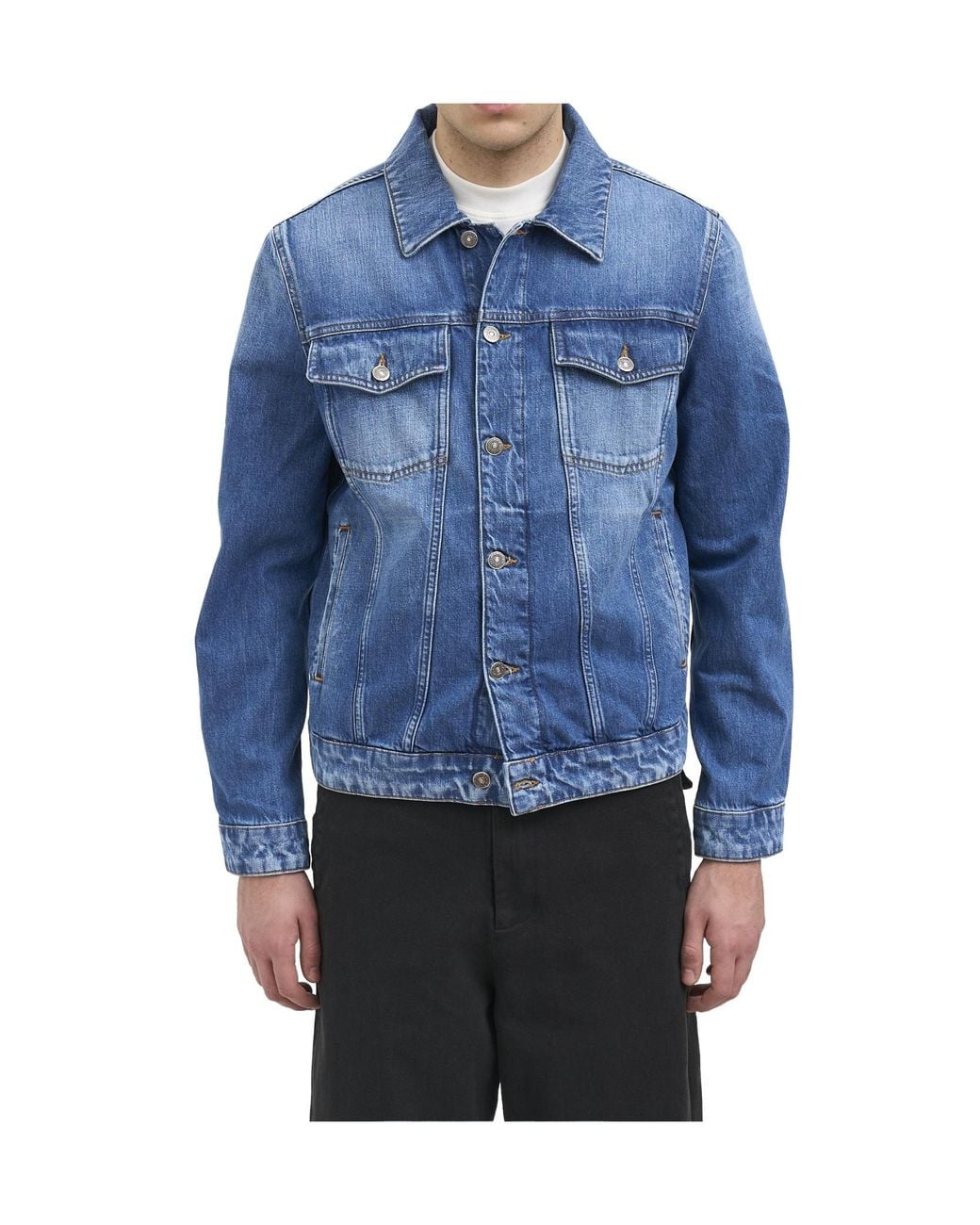 Dondup Blue Faded-Effect Denim Jacket for men