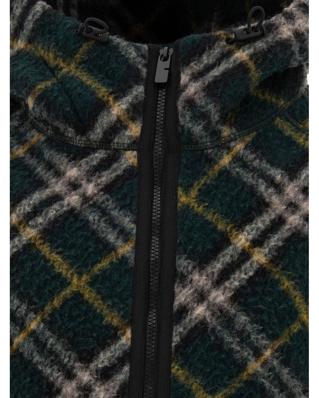 Burberry Black Checked Hooded Zip-Up Jacket for men
