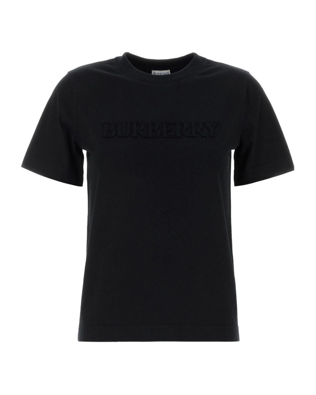 Burberry Black Logo Embroidered Crewneck T-Shirt