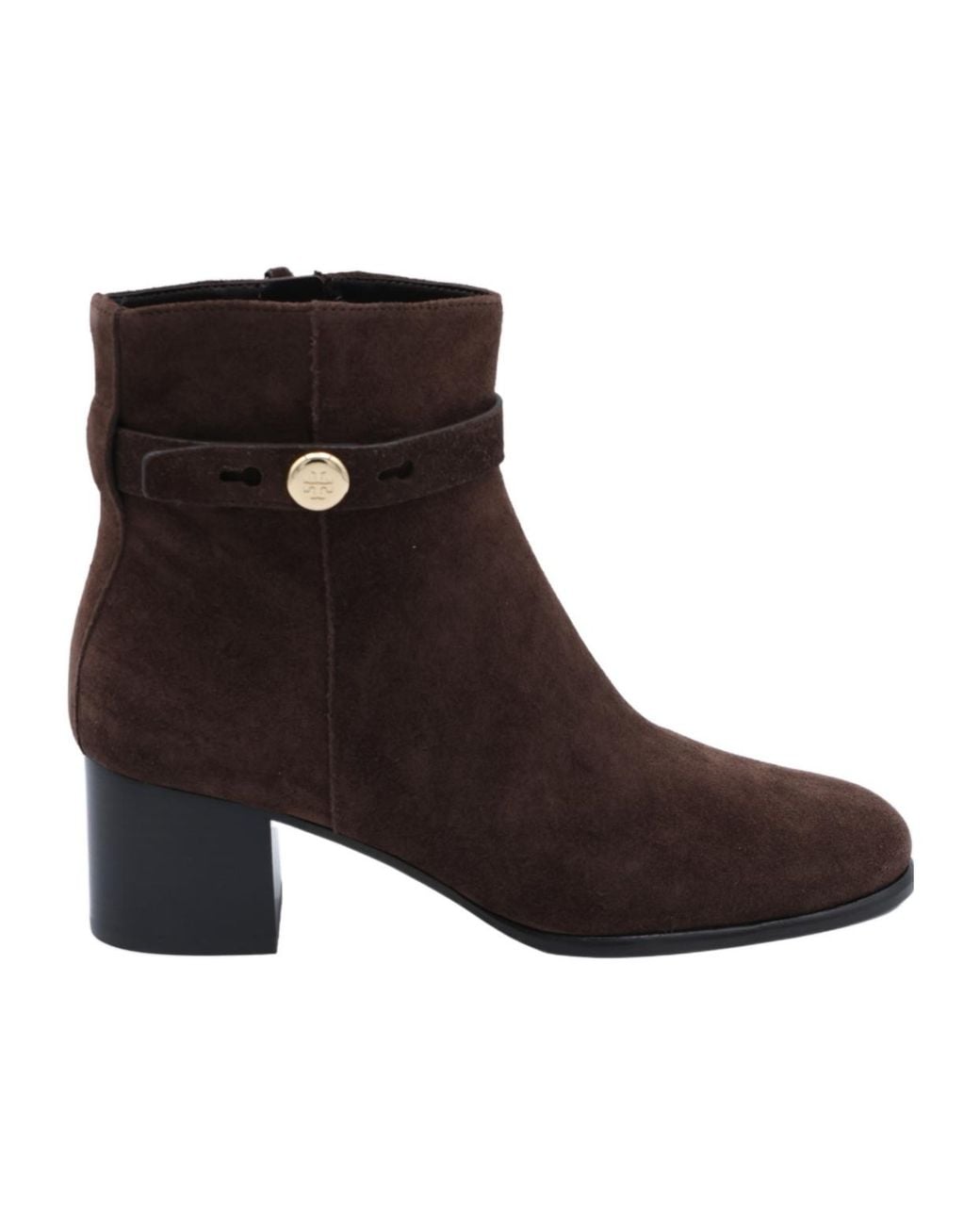 Tory Burch Brown Strap Detail Ankle Boots