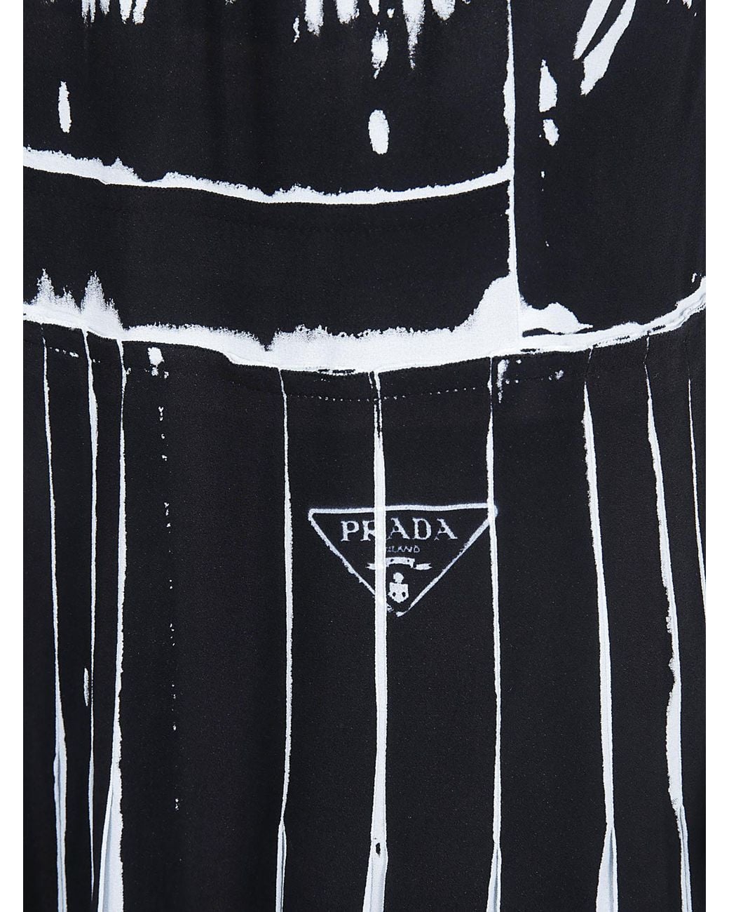 Prada Black Sleeveless Printed Sablé Dress