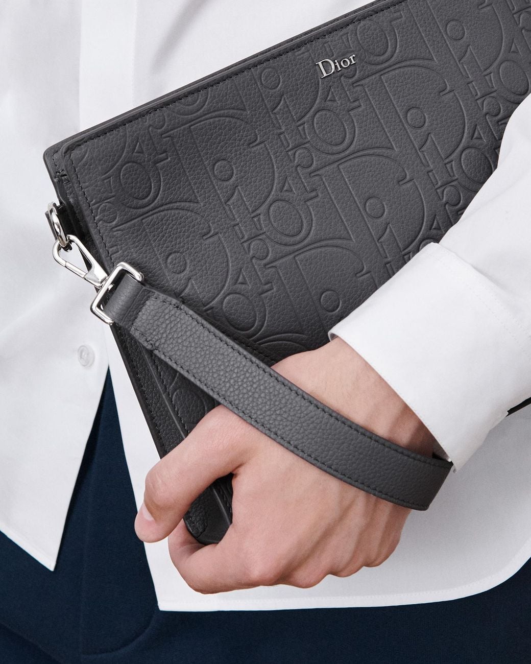 Dior Gray A5 Triangle Pouch for men