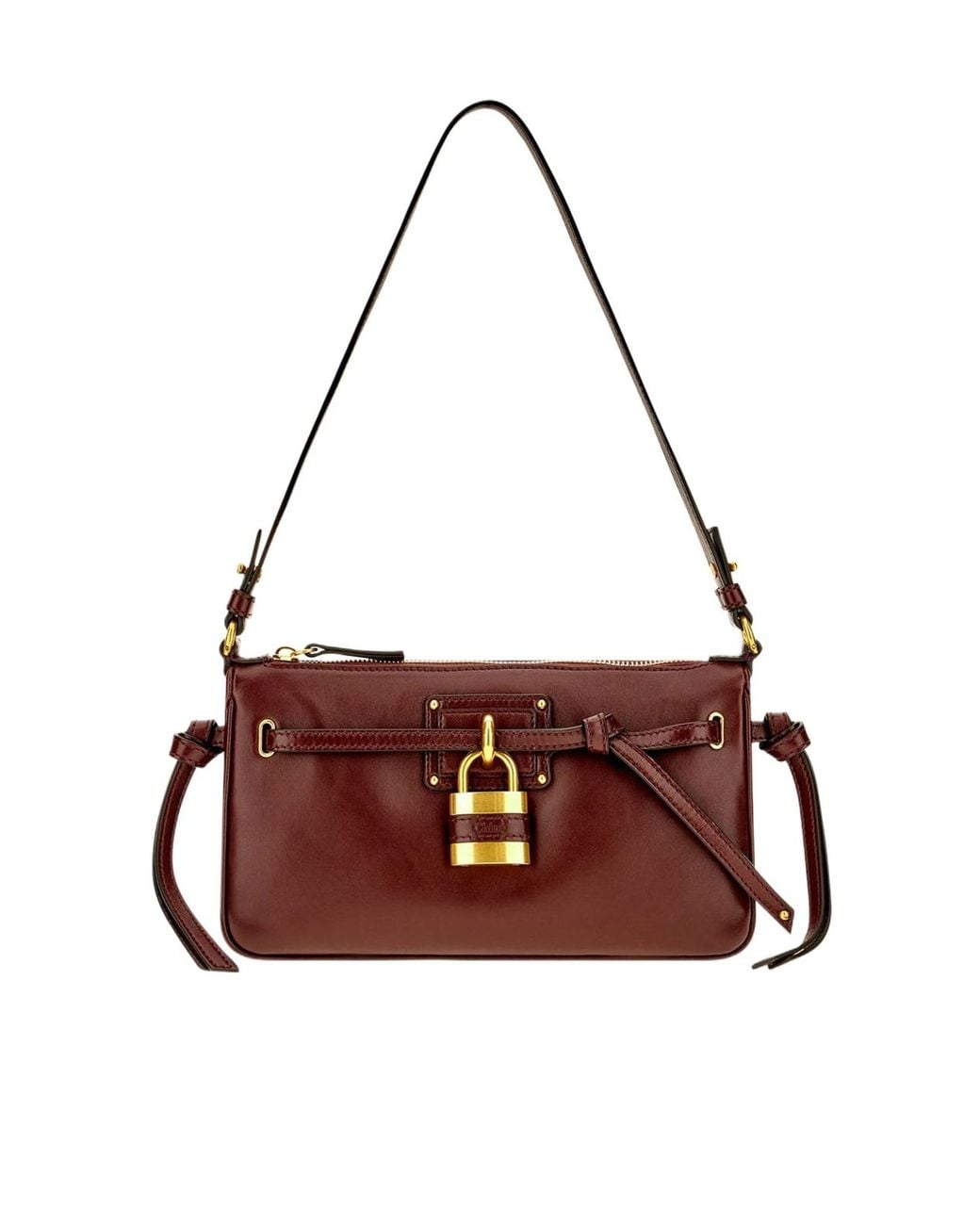 Chloé Brown Zippered Shoulder Bag