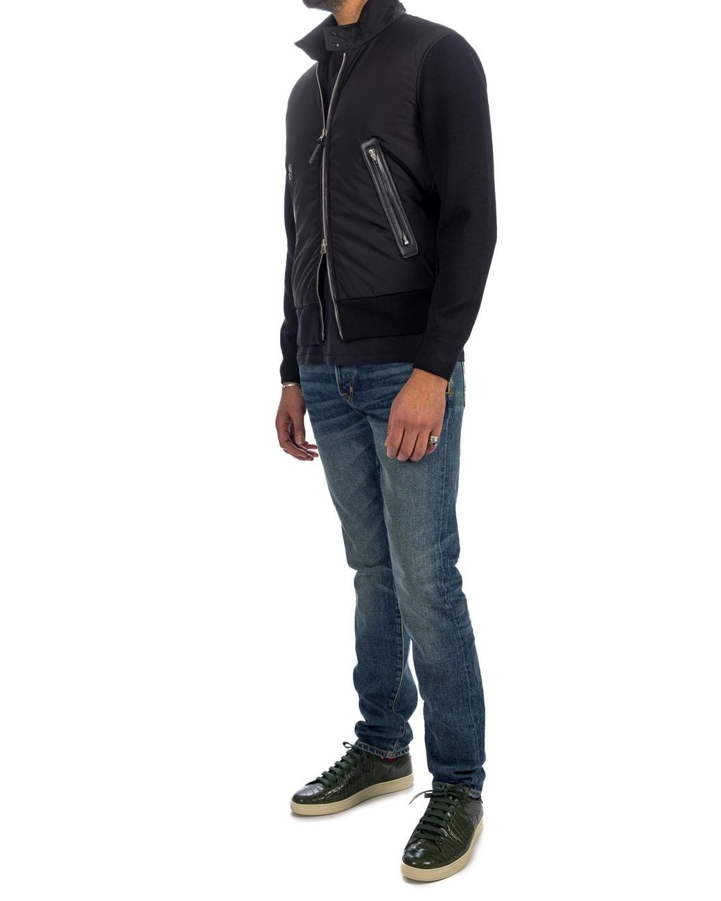 Tom Ford Blue Long-Sleeved Zipper Jacket for men