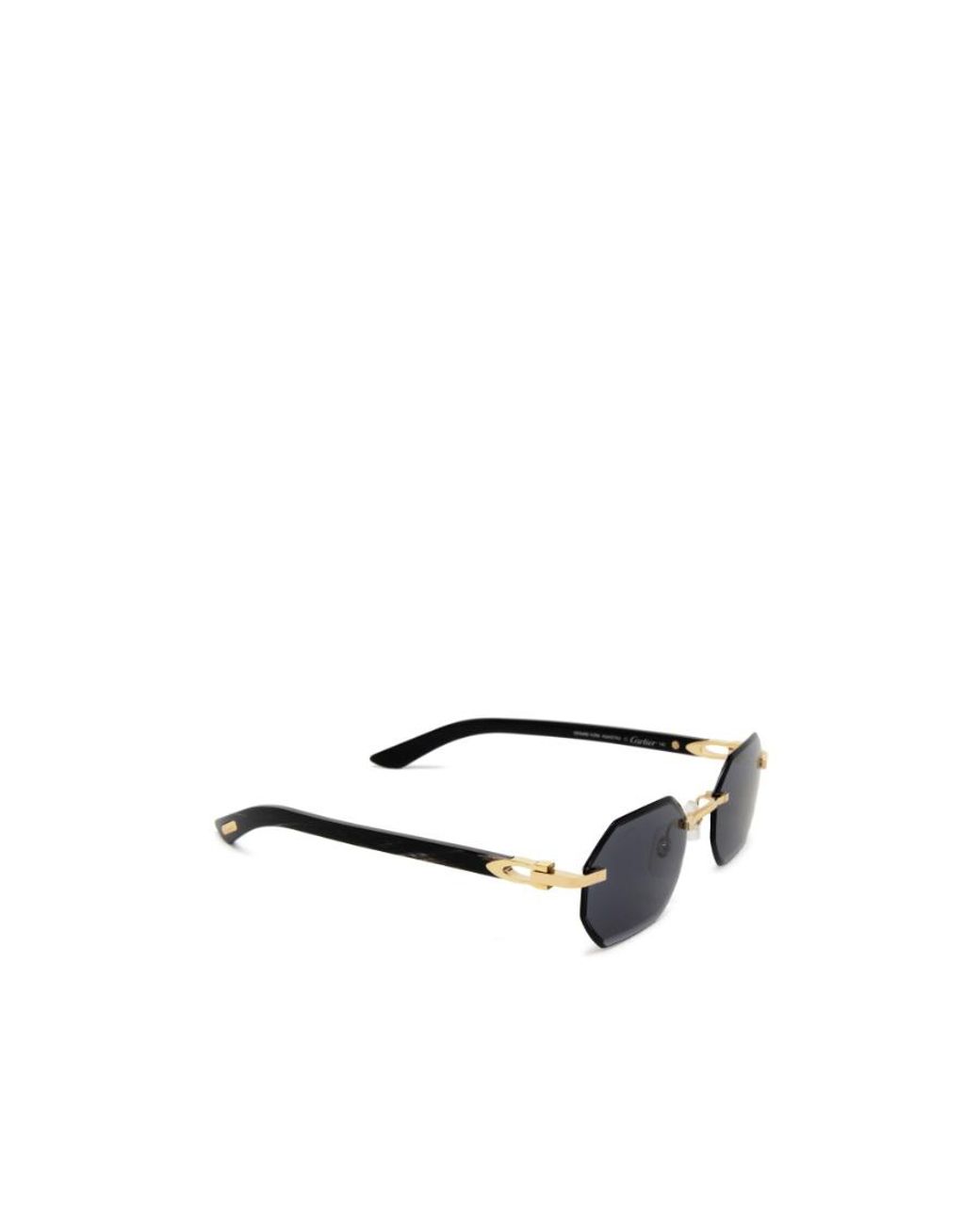 Cartier White Geometric Frame Sunglasses for men