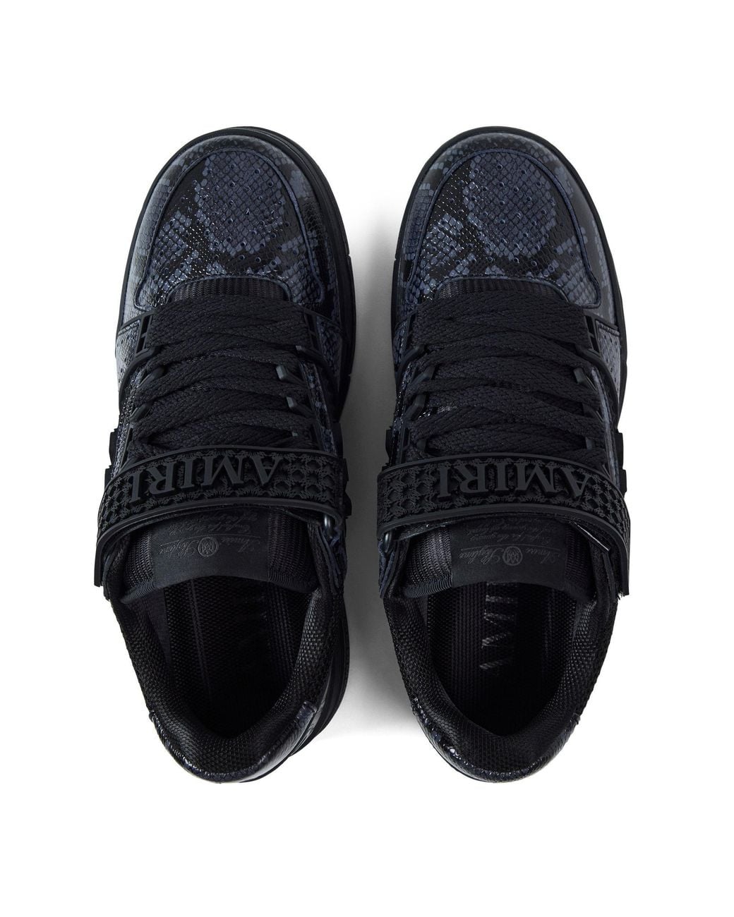 Amiri Blue Snake-Pattern Patchwork Velcro Sneakers for men