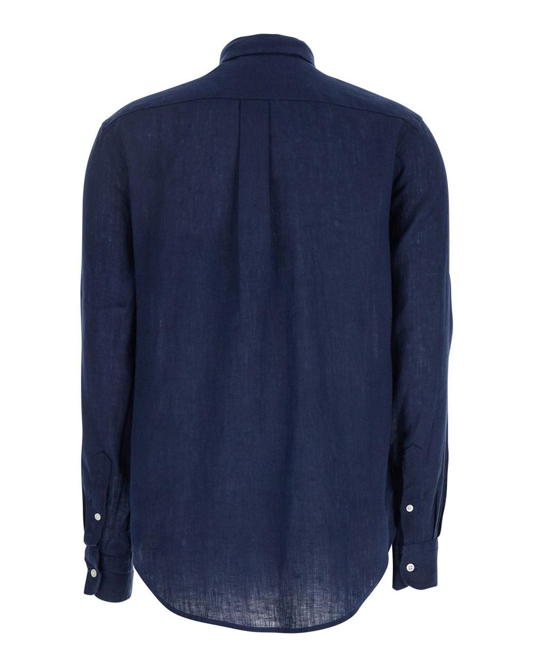 Polo Ralph Lauren Blue Logo Embroidered Curved Hem Polo Shirt