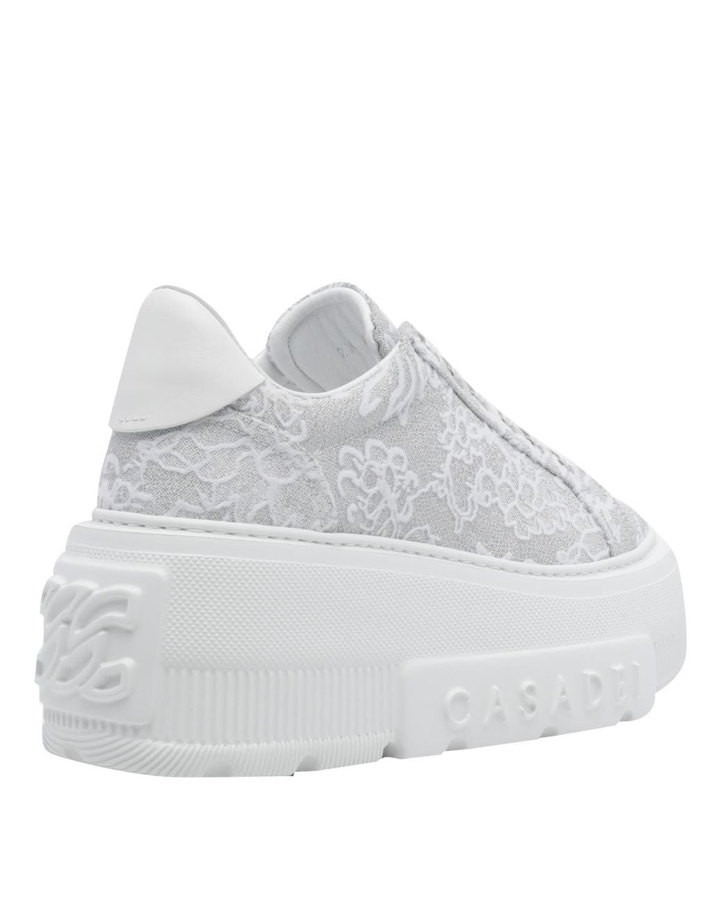 Casadei Gray Nexus Rigel Lace Platform Low-Tops