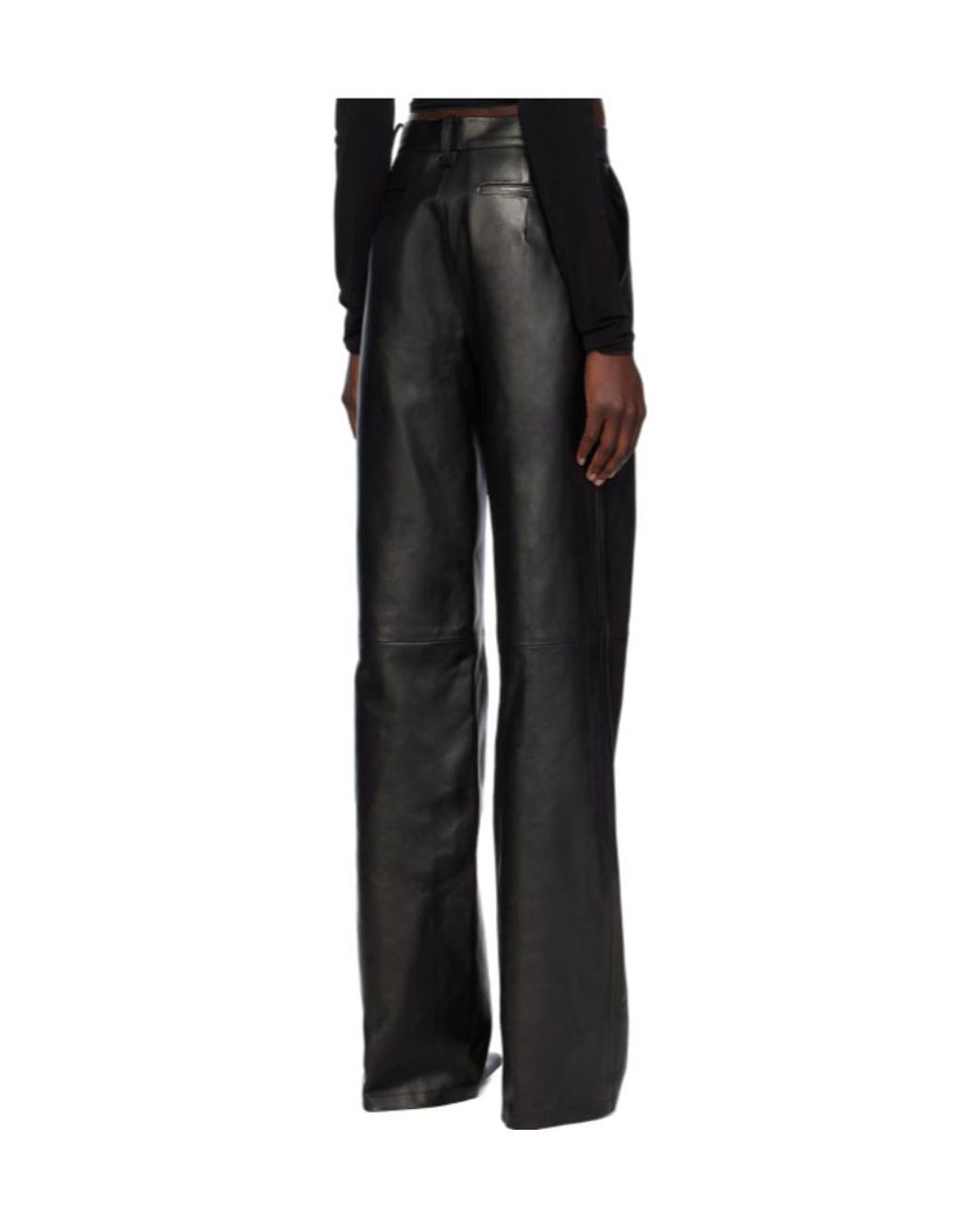 Magda Butrym Black Horn Shaped Spliced Casual Pants