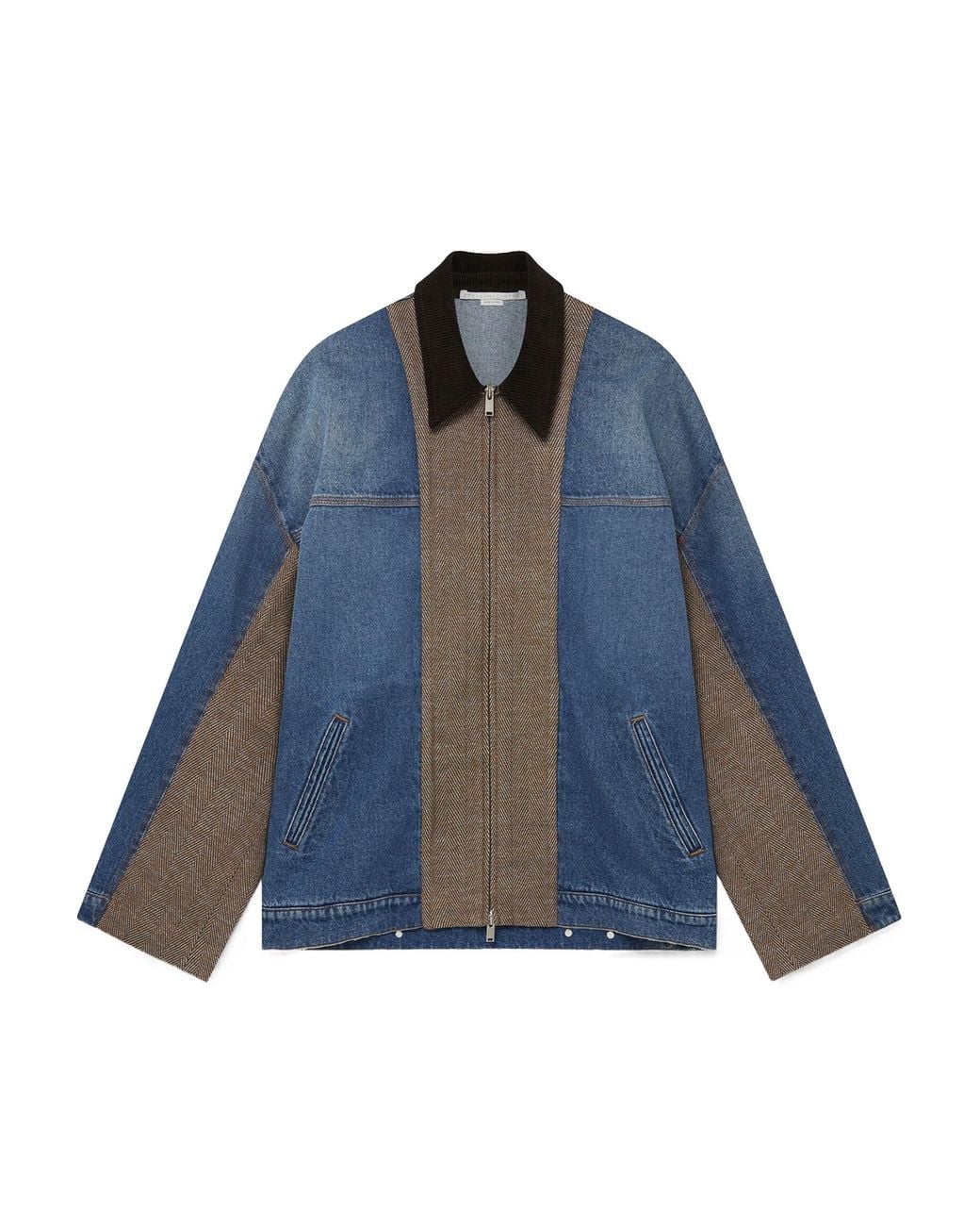Stella McCartney Blue Tweed Panelled Denim Jacket