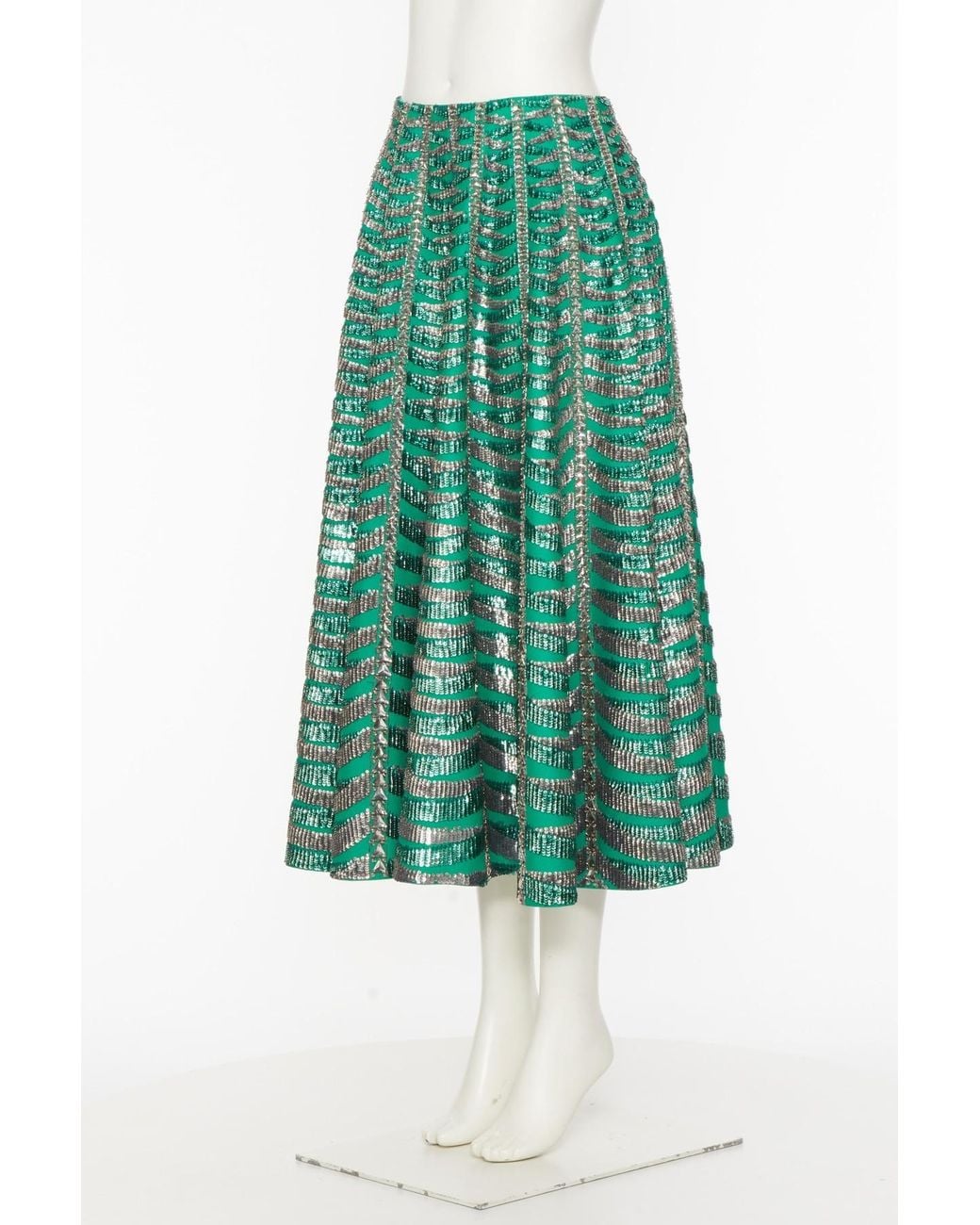 Valentino Green Pleated Skirts