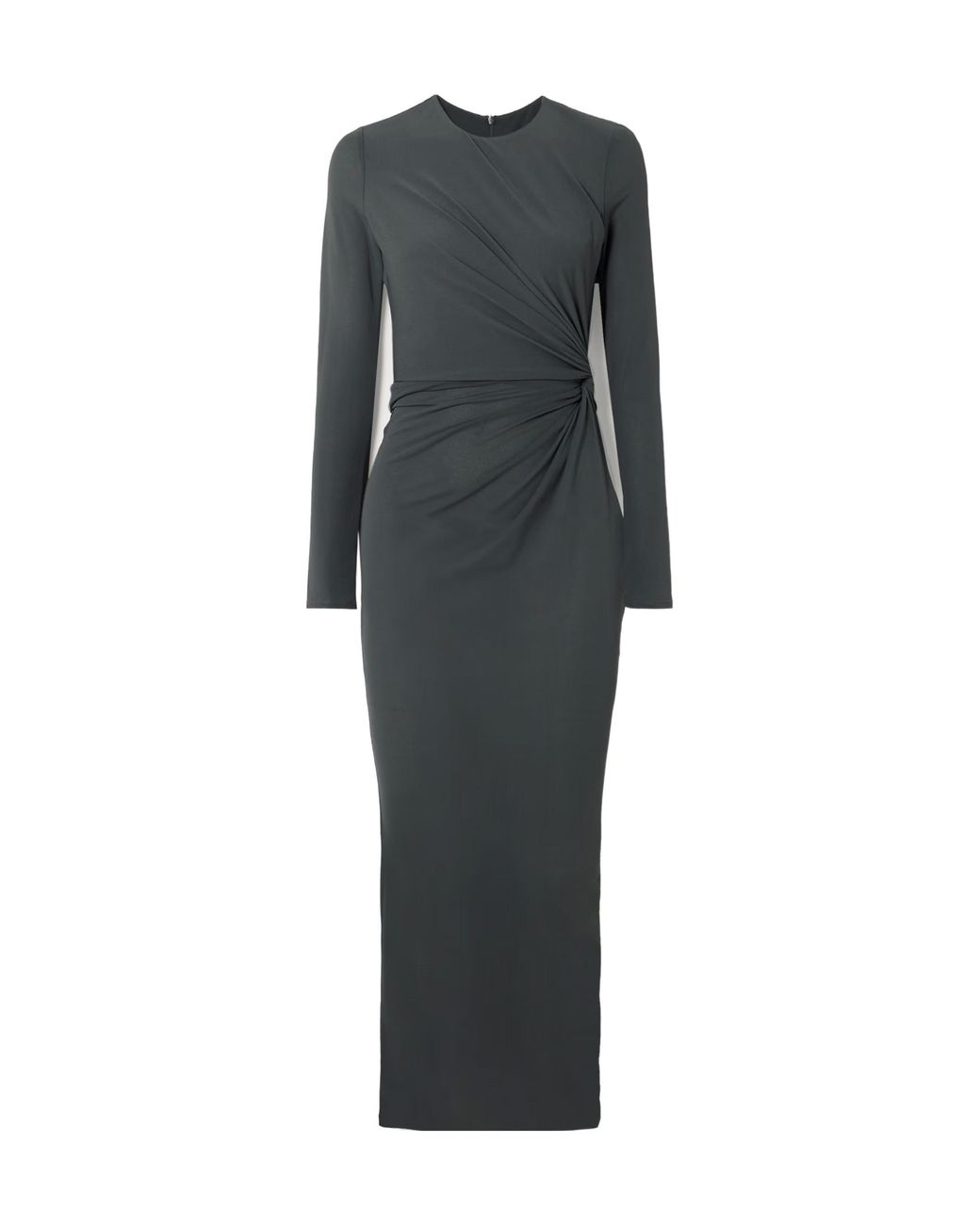 Alex Perry Gray Twist-Front Crepe-Jersey Midi Dress