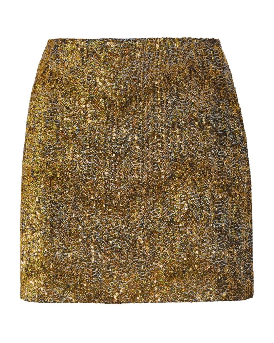 Missoni Natural Textured Mini Skirt With Sequins