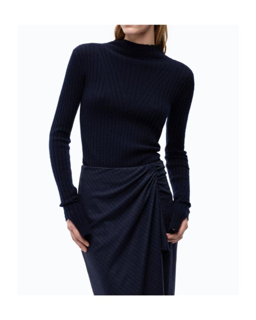 Pinko Blue Dianella Trompe L'Oeil Midi Dress