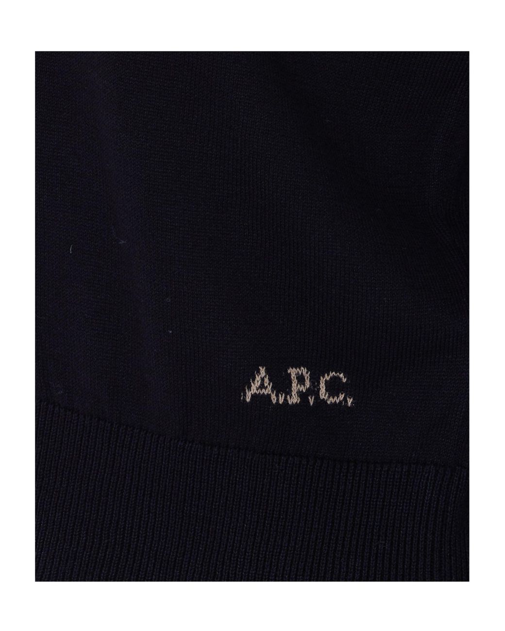 A.P.C. Blue Logo Intarsia Cardigan