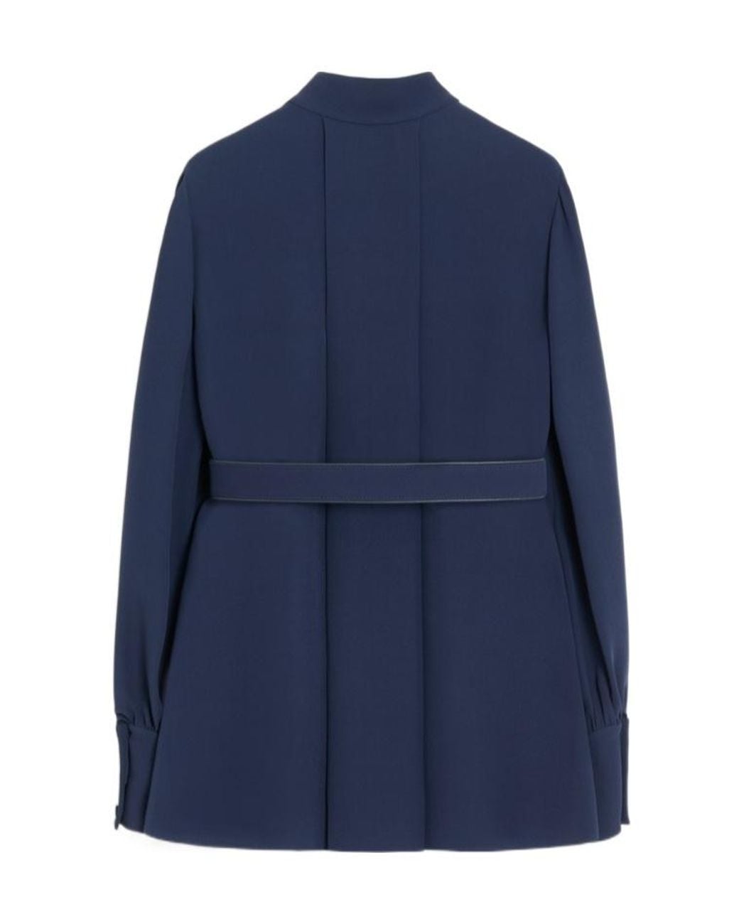 Valentino Blue Pleat Detailed Belted Top