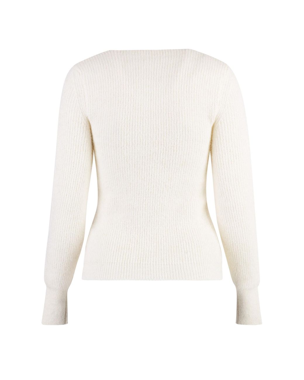 Jacquemus White La Maille Pau Asymmetric Cardigan